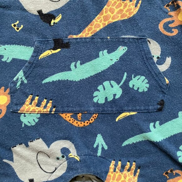 Old Navy Baby Romper 0-3M | Navy Jungle Animal Print GUC - Picture 8 of 16